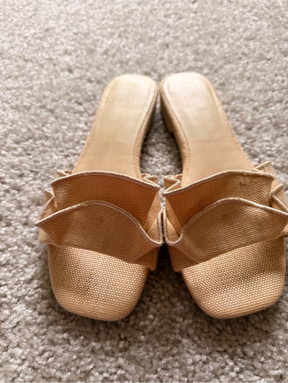 Dolce Vita Peach Ruffle Slide Mules